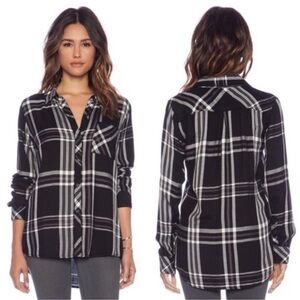 RAILS Large Hunter Black & White Plaid Flannel Shirt